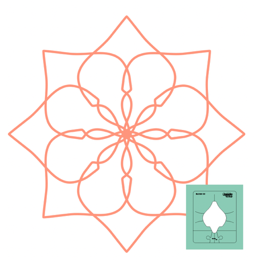 WT-REBLOOM-LS, Bloom 5,5" Rotating Template Design Low Shank, Westalee Design Reseller Product