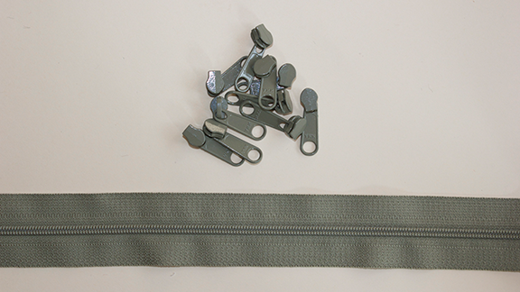 Zipper Large, 2 meter/6  sluiters, Antique Green / Antiek Groen