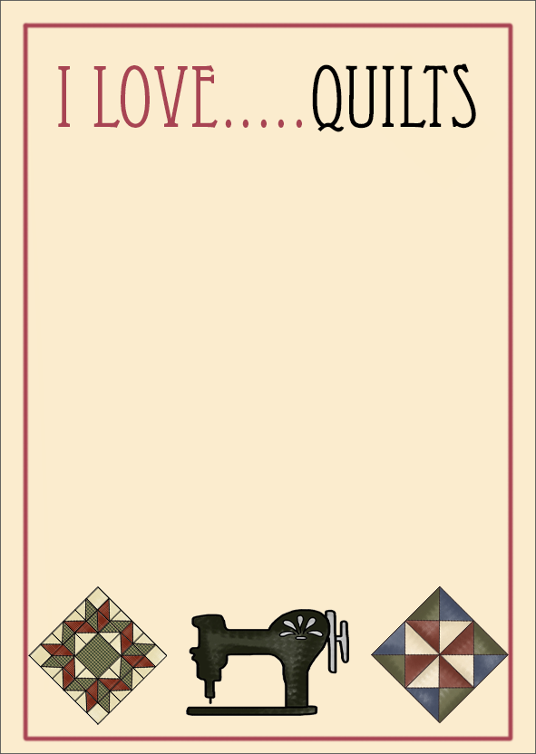 Notebook A6 "I Love….Quilts" designed by Rinske