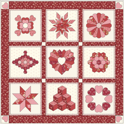 RUBYSAMPLER-COMBO, Ruby Sampler by Paper Pieces®, Ruby Sampler Pattern + Paper Pieces