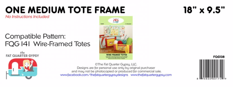 Tote Frame Medium 18' x 9.5" (for pattern FQG 141)