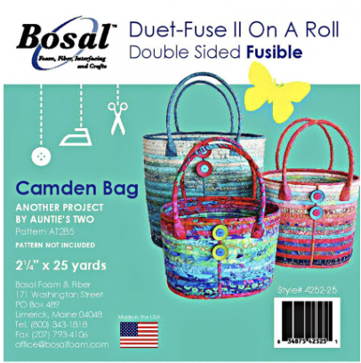 BOS4252-25, Duet-Fuse II Double Sided Fusible Batting 2-1/4" x 25yds, for Camden Bag