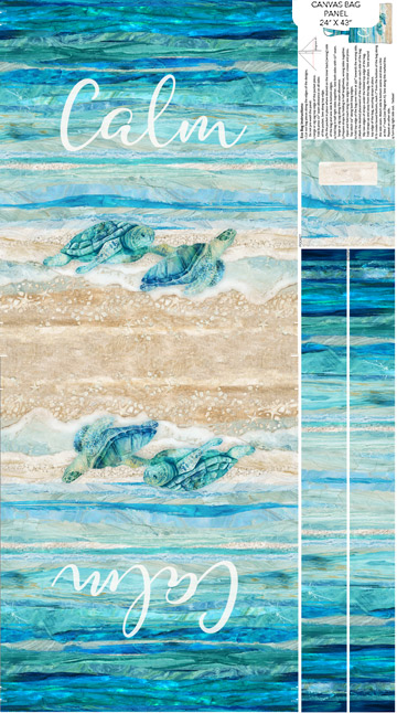 RSD-PANEL, C24723-64, Canvas Turtle Bay Tote Bag panel (65 x 105 cm)