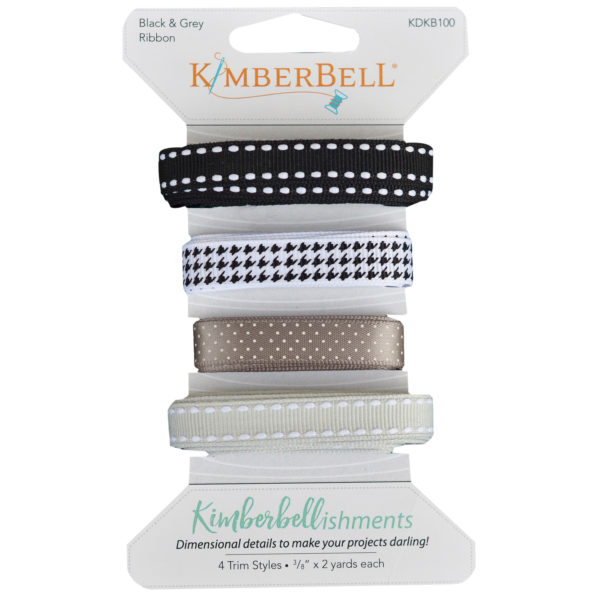 Kimberbellishments Black & Grey Ribbon Set