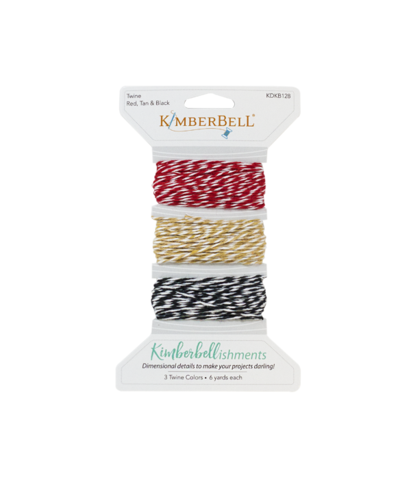 Kimberbellishments Twine Card, Red, Tan & Black