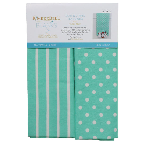 Dots & Stripes Tea Towels; Set of 2 - Aqua
