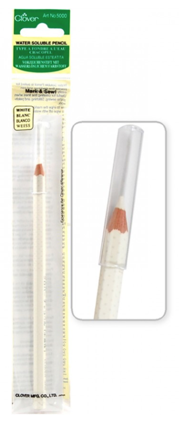 CLO5000, CLOVER, Water Soluble Pencil (white) PK of 3EA