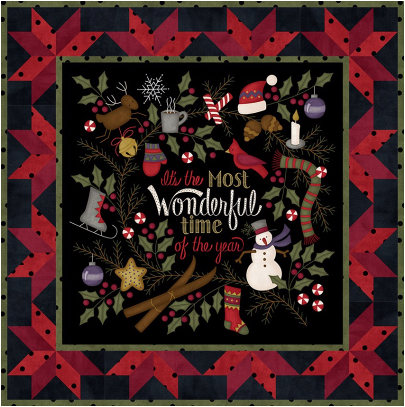 KIT-MASMWTFKit Most Wonderful Time of the Year, 32 x 32", including pattern, fabrics for top and binding and 1 yard Flannel for backing