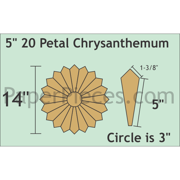 20PCHR500S, 5" 20 Petal Chrysanthemum, Small Pack 1 Plate
