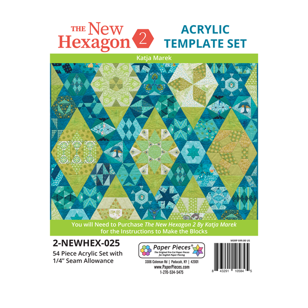 2-NEWHEX-025, Acrylic Template set 54 pieces for the New Hexagon 2 by Katja Marek