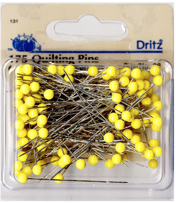DRI131, Long Color Ball Pins,  sz 28, Yellow (175 per pack)