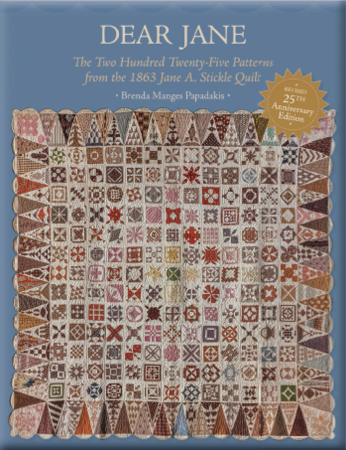 D6024, (available 9/21) Dear Jane, The 225 patterns from the 1863 Jane A. Stickle Quilt by Brenda Papadakis