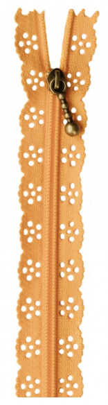 KDKB197, Lace Zipper 14", Apricot, by KimberBell 