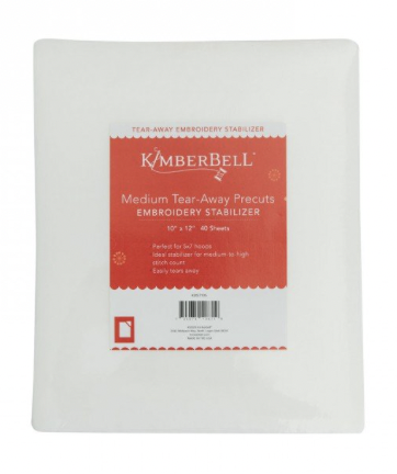 KDST105, Medium Tear-Away Precuts Embroidery Stabilizer, 12" x 10", 40ct, by KimberBell 