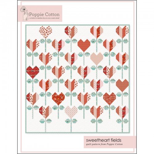 PCN1977, Pattern Sweetheart Fields, Finished Quilt Size: 48" x 50"
