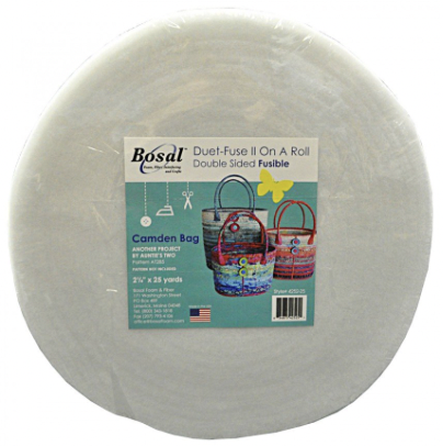 BOS4252-25, Duet-Fuse II Double Sided Fusible Batting 2-1/4" x 25yds, for Camden Bag