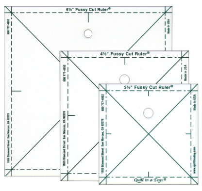 QID2015, Fussy Cut Trio Rulers by Eleanor Burns, 6-1/2", 4-1/2" & 3-1/2"