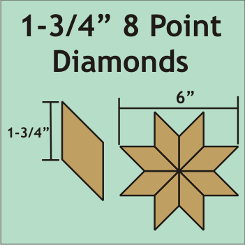 8DIA175, 1-3/4" 8 Point Diamonds: Small Pack‚ 65 Pieces