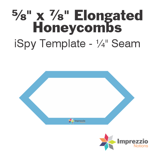 ⅝" x ⅞" Elongated Honeycomb iSpy Template - ¼" Seam