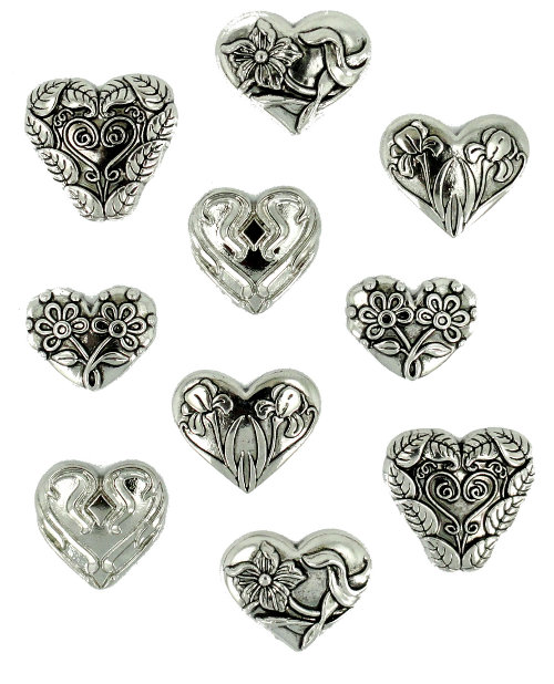 Assorted Silver Hearts 