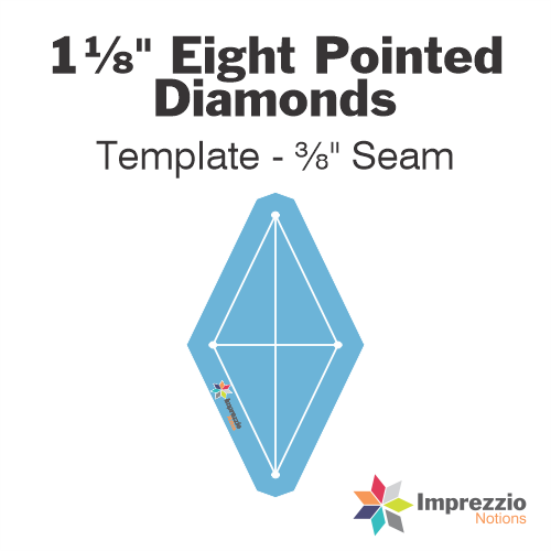 1¼" Eight Pointed Diamond Template - ⅜" Seam