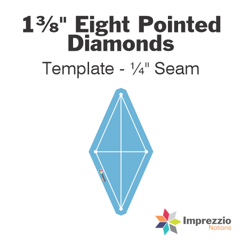 1⅜" Eight Pointed Diamond Template - ¼" Seam