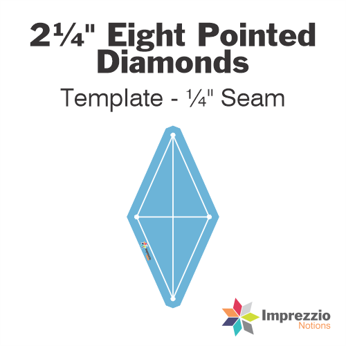 2¼" Eight Pointed Diamond Template - ¼" Seam