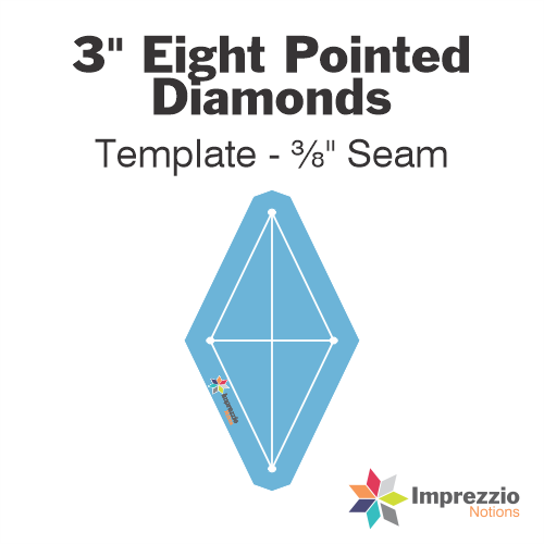 3" Eight Pointed Diamond Template - ⅜" Seam