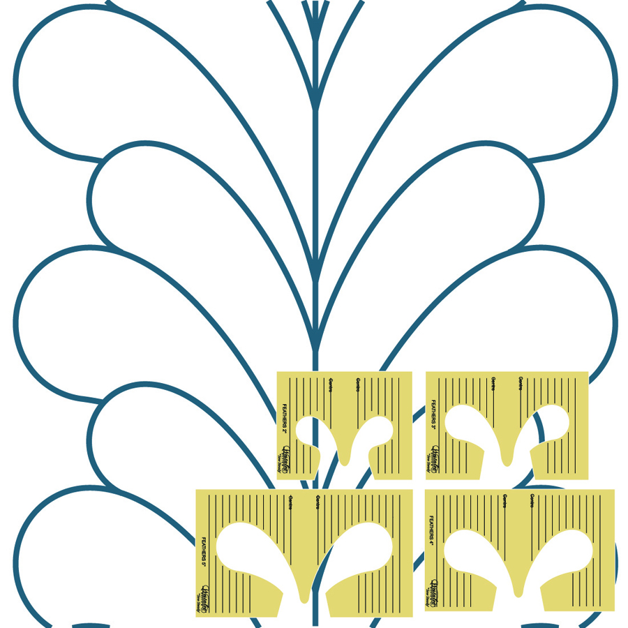 WT-F4-LS, Westalee Design 4" Feather Template, Low Shank