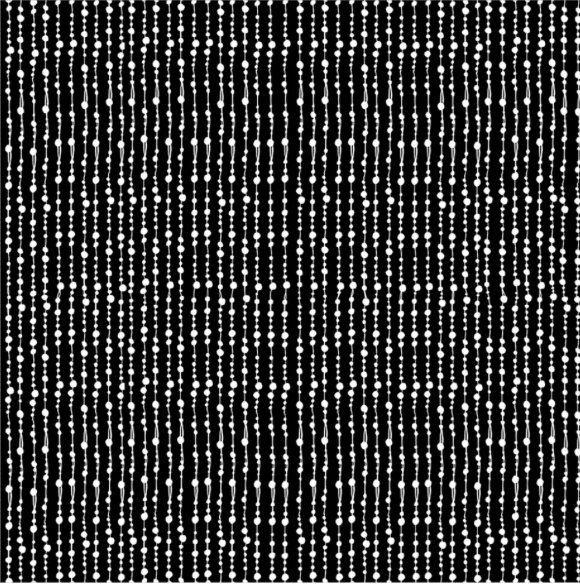 LOD 692-629, Beaded Curtain Black / White Fabric, by Loralie Designs