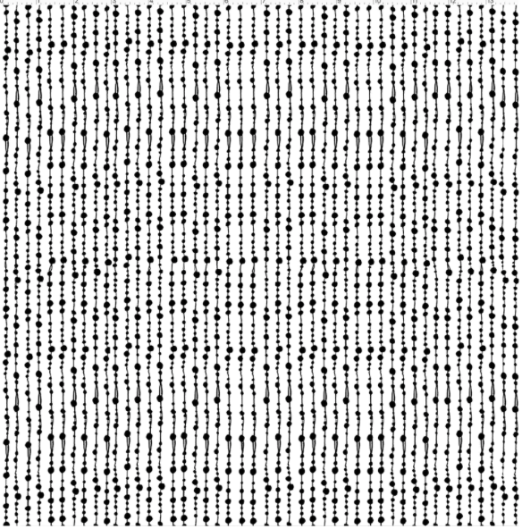 LOD 692-630, Beaded Curtain White / Black Fabric , by Loralie Designs