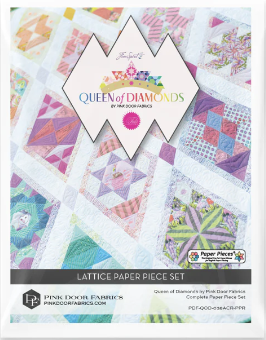 QUEENOFDIAMONDS-LATTICE-PP, Queen of Diamonds: Lattice + Corner Stone Paper Pieces Only