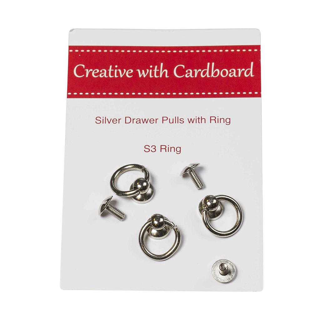 Zilveren knop met ring