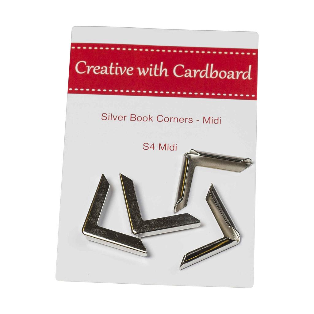 CWC-S4 Midi, 4 Silver Book Corners Medium