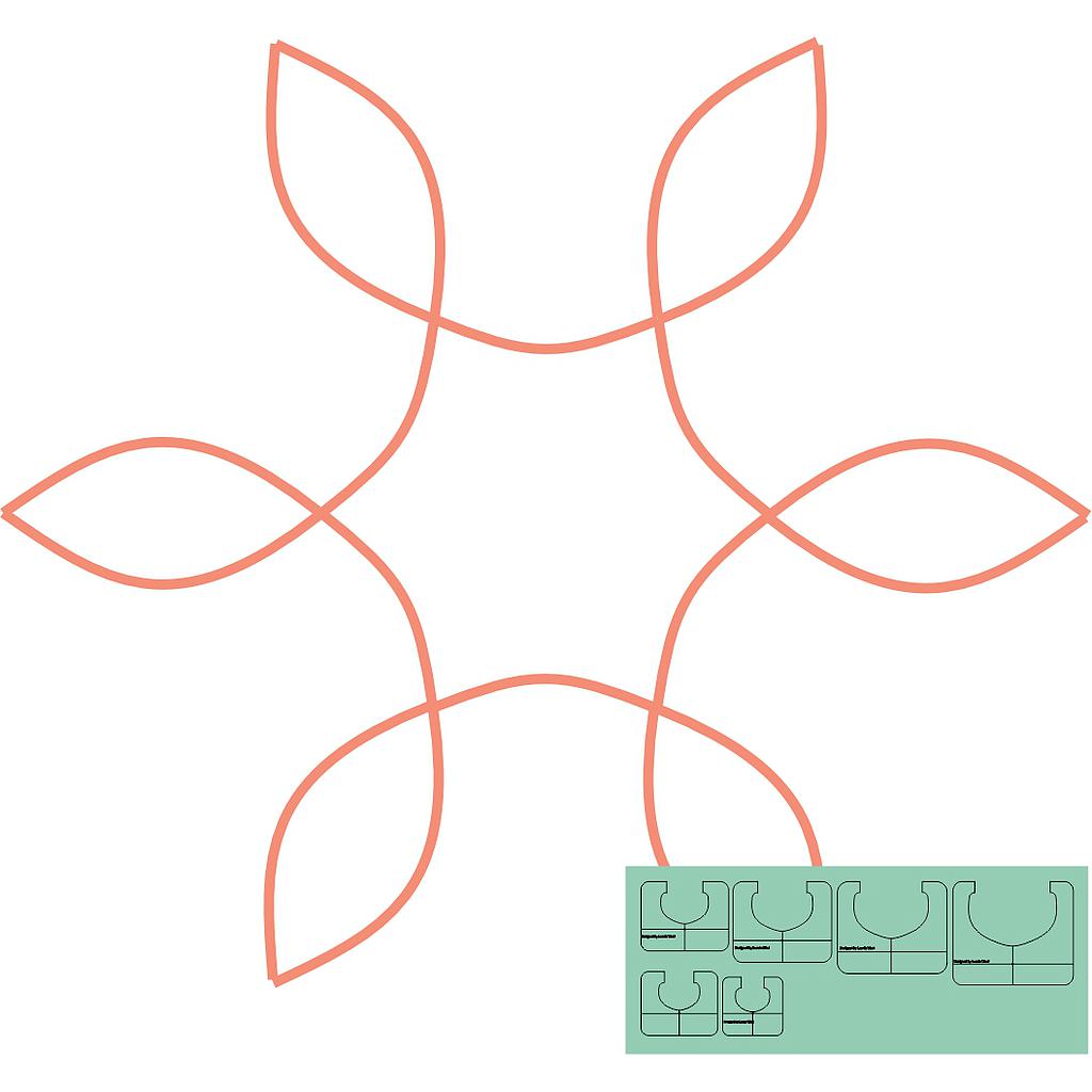 WT-GLC1-HS, Westalee Design Grand Leaf Center 1 Templates, High Shank