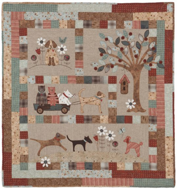 Pattern, Set ( 4 in totaal) A Dog's Life Quilt - 46" x 42"