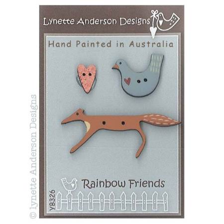 LA-YB326, Button Pack, Rainbow Friends - Hand painted Wood