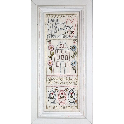 TBH-D271, Hearts Return (3.5" x 10") Pre-printed Fabric and Pattern