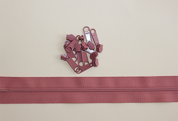 Zipper Large, 2 meter/6 sluiters, Antique Pink / Antiek Roze