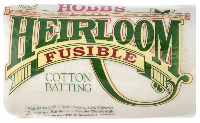 HOBHF45, Crib, Heirloom Premium FUSIBLE, Cotton Batting 45"x 60" 