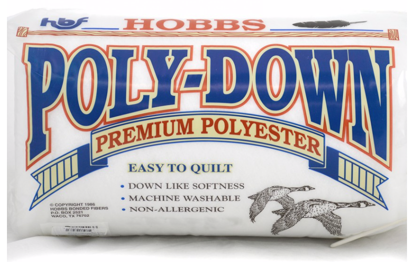 HOBPD72, Twin, POLY-DOWN Polyester Batting 72"x 90" 