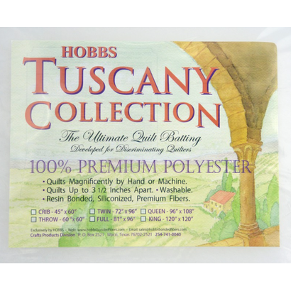 HOBTP60, Throw, TUSCANY POLYESTER BATTING 60"x 60"  