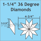 1 1/4" 36 Degree Diamonds, 100 pieces