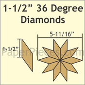 1 1/2" 36 Degree Diamonds, 108 pieces