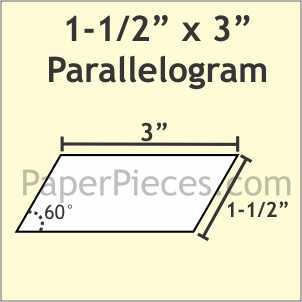 1 1/2" x 3" 60 Degree Parallelogram, 50 Pieces