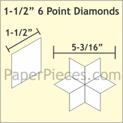 1 1/2" 6 Point Diamonds, 75 Pieces