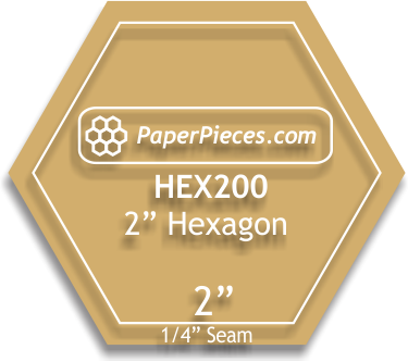 2" Acrylic Hexagon, 1/4" Seam allowance