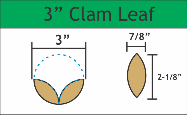 3" Clam Leaves, 90 Pieces