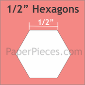 1/2" Hexagon, 125 Pieces