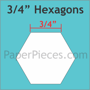 3/4" Hexagon, 125 Pieces